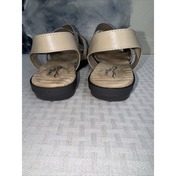 Easy Street Comfort Wave Janice Size 9 W Womens Slip On Sandal Natural Gore - Picture 7 of 11